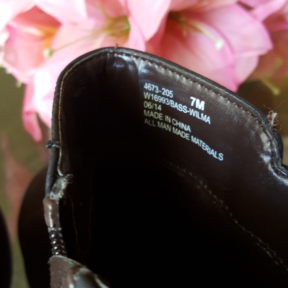 Dark brown scrappy gold buckle ankle booties boots - Picture 5 of 6